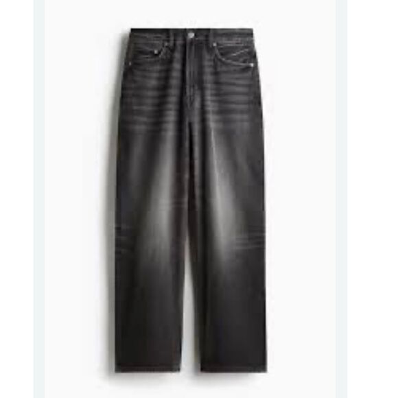 H&M Men's Baggy Loose Fit Jeans Black Size 29 Inseam 30" - Picture 1 of 7
